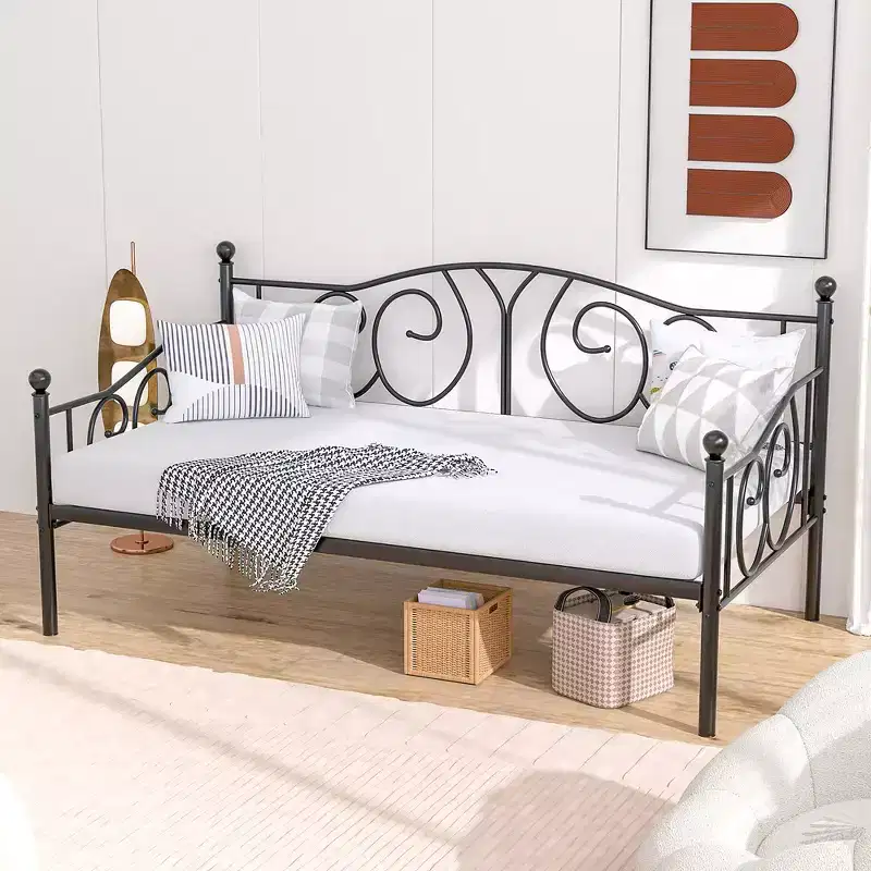 Twin Metal Daybed Frame – Black/White/Gold/Pink, Sofa & Bed, 1 Person