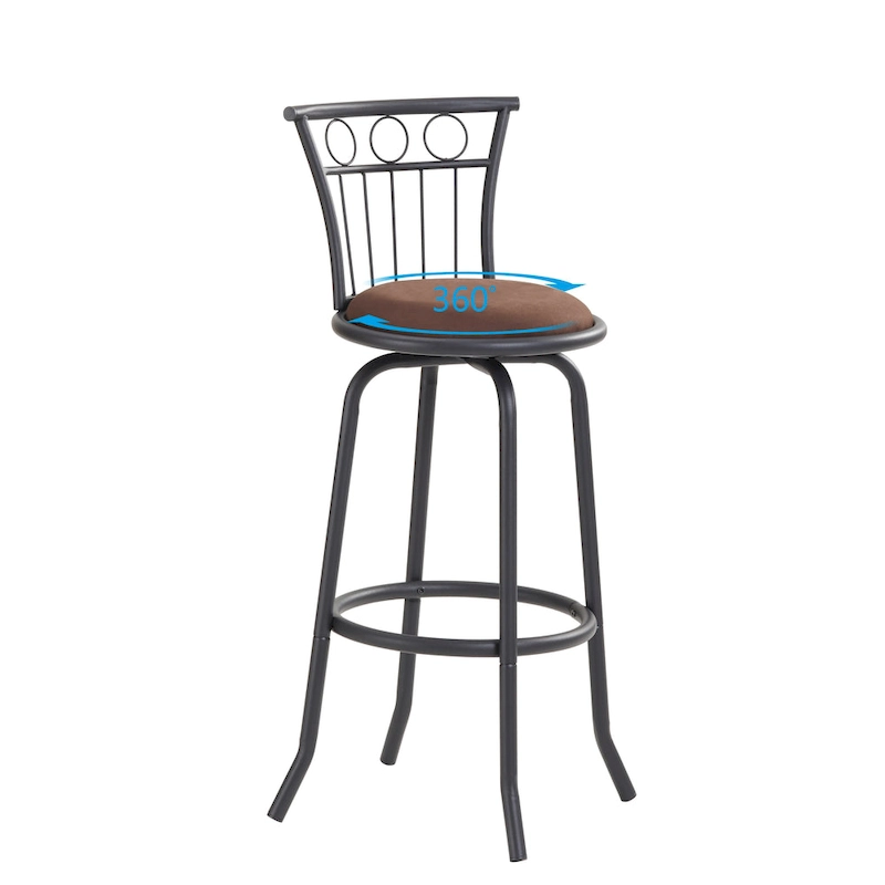 Modern Style 3-Piece Dining Set with Round Table and 2 Counter Height Bar Chairs