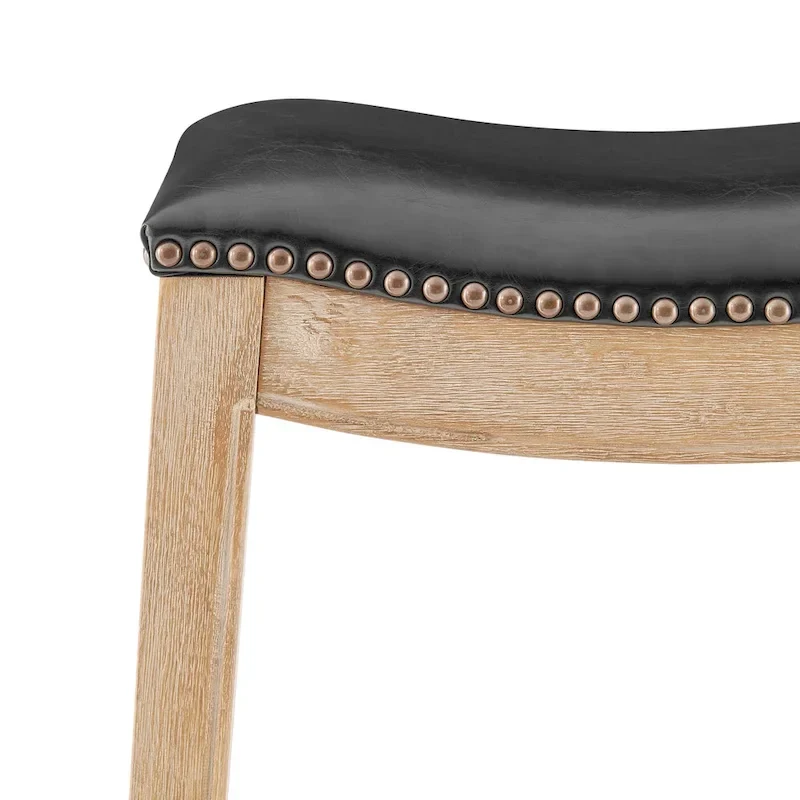Faux Leather Upholstered Counter Stool