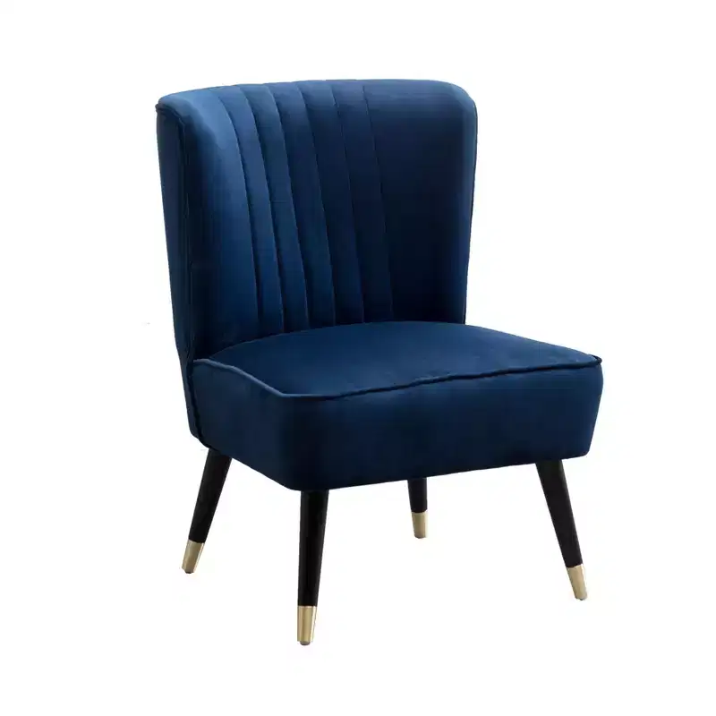 Okak Velvet Modern Accent Chair with Comfy Upholstery Deep Cushions Elegant Armchair with Solid Wood Legs for Living Room Reading Room