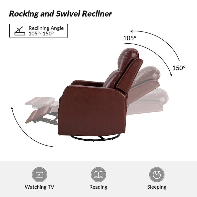 Esteban Swivel Recliner with Tufted Back Set of 2 by HULALA HOME
