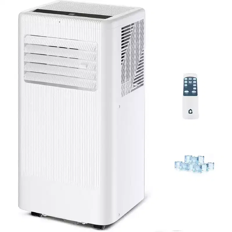 Acekool 10,000 BTU Portable Air Conditioner, 3-in-1 AC, Dehumidifier, Fan, Cools 560 Sq Ft, Remote, LED Display, 24H Timer, Wheels, White