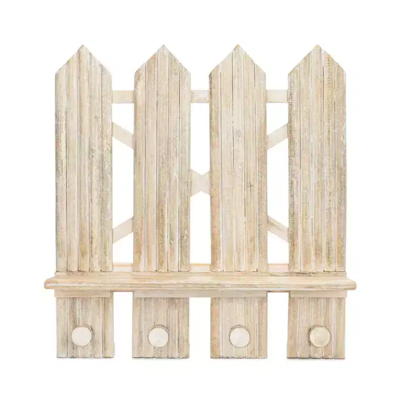 Crane Baby 5.5"x20" Charlie Farmhouse Fence Wall Shelf Organizer Beige