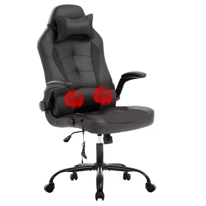 Gaming Chair Computer Desk Chair with Lumbar Support Upholstery and Rolling Swivel Chair Base for PC Gaming and Executive Use