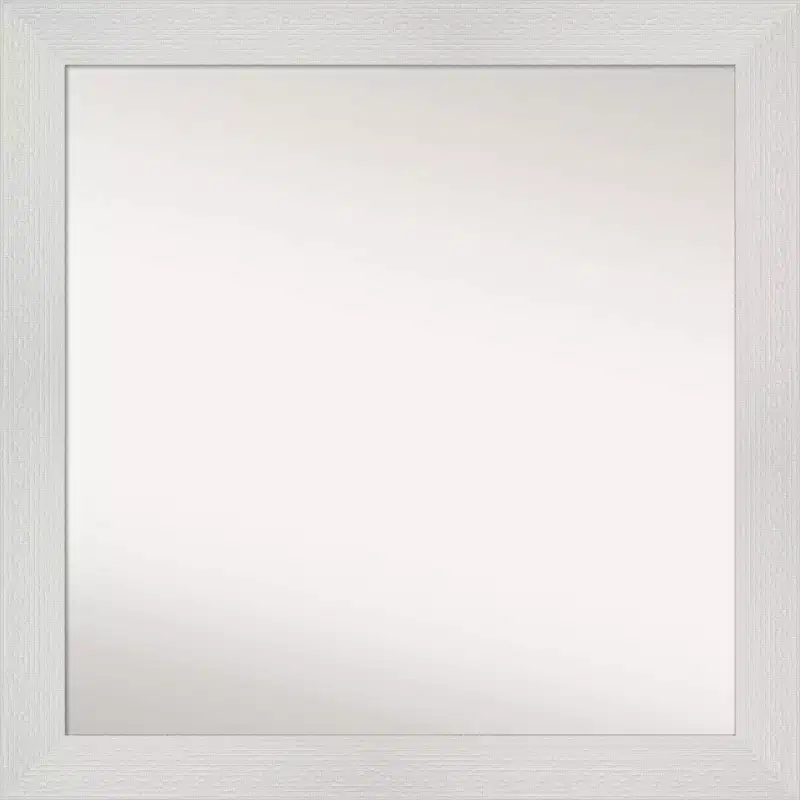 31" x 31" Non-Beveled Mosaic White Wall Mirror - Amanti Art