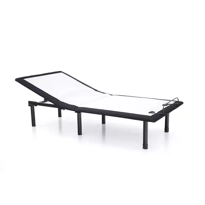 King Adjustable Bed Frame with Battery Back Up -: USB Ports, Polyester, Steel Frame