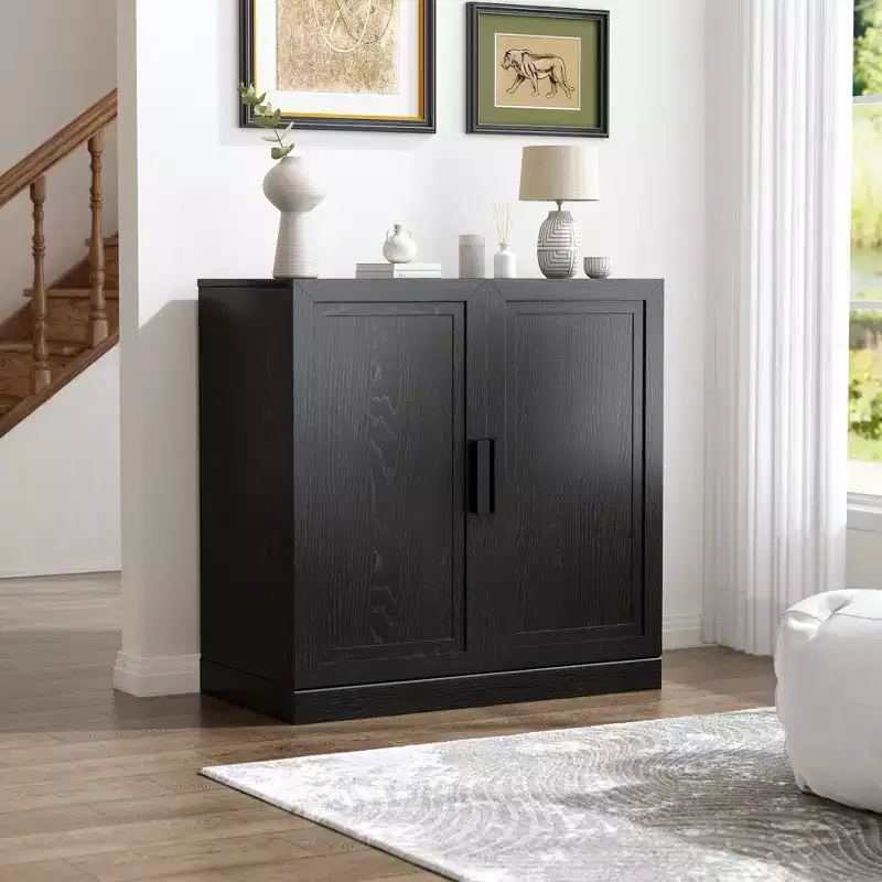 Solid Wood Stackable Cabinet&Sideboard with Adjustable Shelves