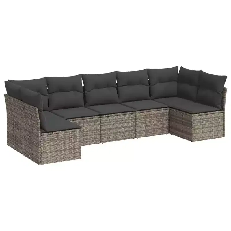 vidaXL Modular Garden Sofa Set with Cushions and Table