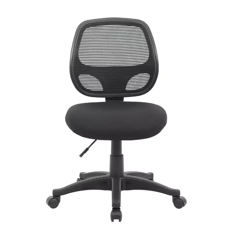 Commercial Grade Mesh Task Chair Black - Boss Office Products: Pneumatic Lift, Lumbar Support, 275 lbs Capacity