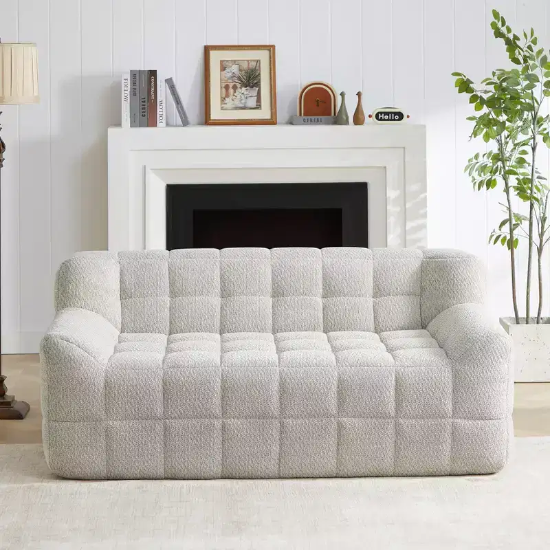 Velvet Foam Loveseat, Square-Tufted, 64.57