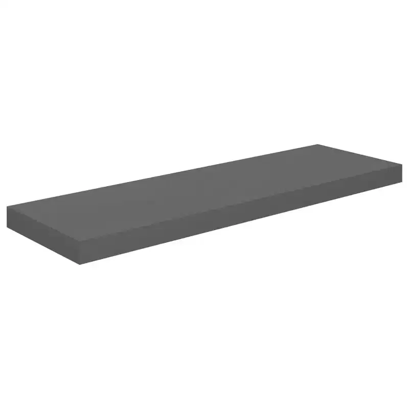Wall Shelf High gloss grey MDF, metal 31.5 in long Wall Shelf