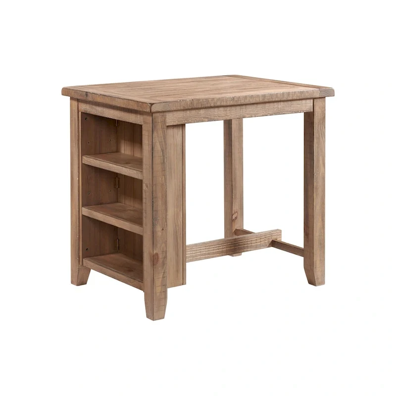 Rustic Farmhouse Multi-Use Table – Sandwash Finish, 3-Shelf, Single-Person Assembly