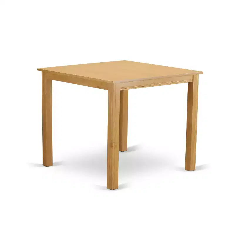 HomeStock 3-Piece Natural Brown Oak Finish Solid Wood Top Counter Height Dining Table Set