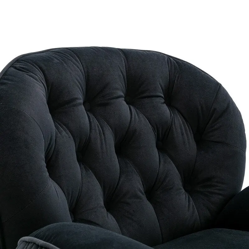 Accent chair TV Chair Living room Chair Grey with ottoman