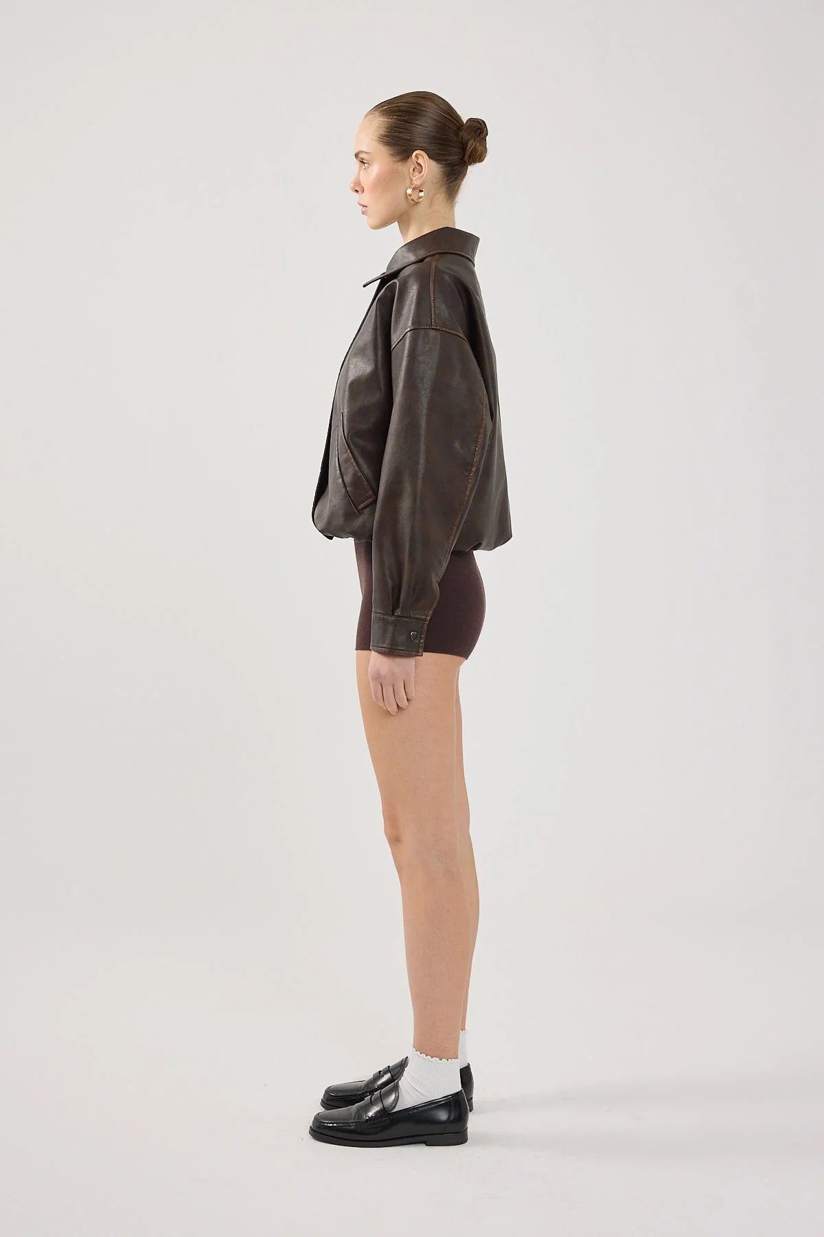 Mini Knit  Short Brown