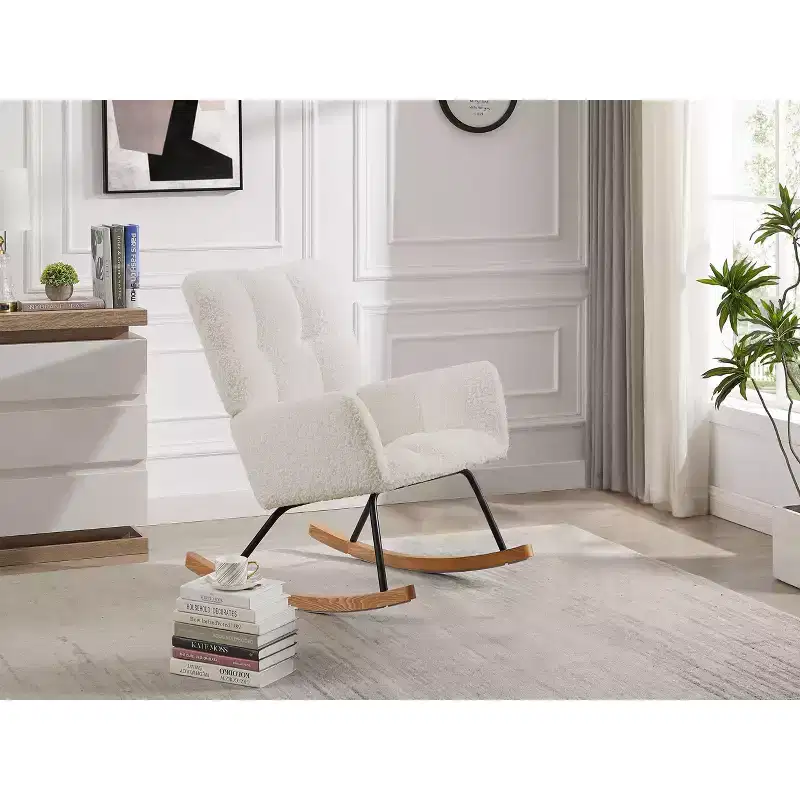 Okak Modern Glider Arm Chair,High Back Comfy Rocking Chair for Living Room,Office,Nursing,Reading