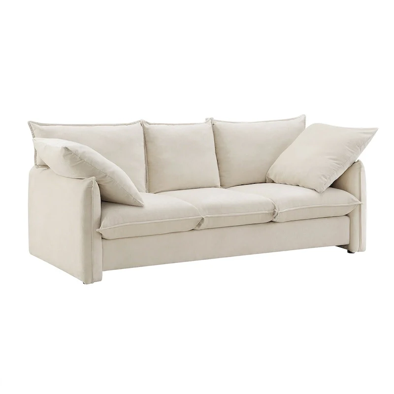 Mid-Century Modern 3-Seater Soft Sofa for Living Room, Apartment, Lounge, Bedroom