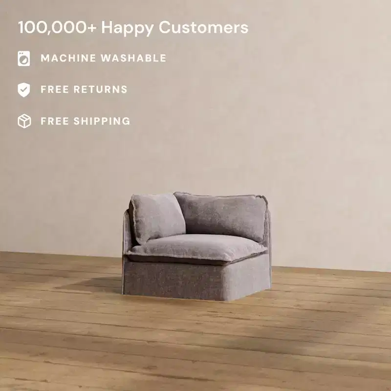 Anabei Modular Washable End Chair - Left | Deluxe+ Seat & Cloud Pillow