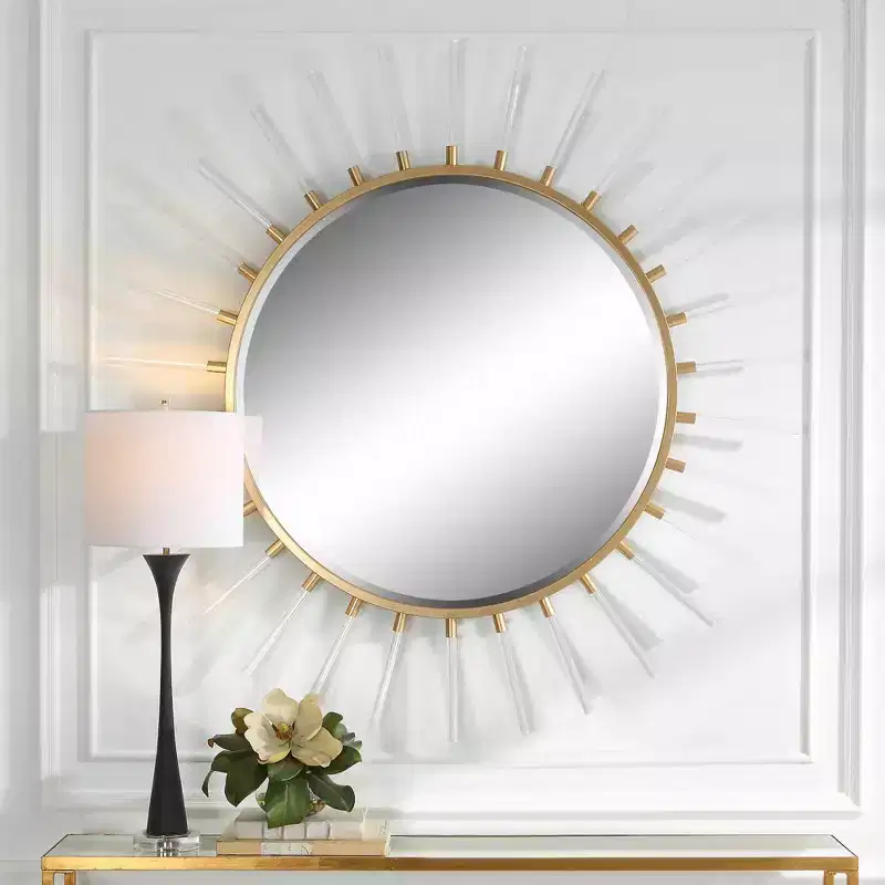 Uttermost Oracle Gold Leaf 55 Sunburst Wall Mirror