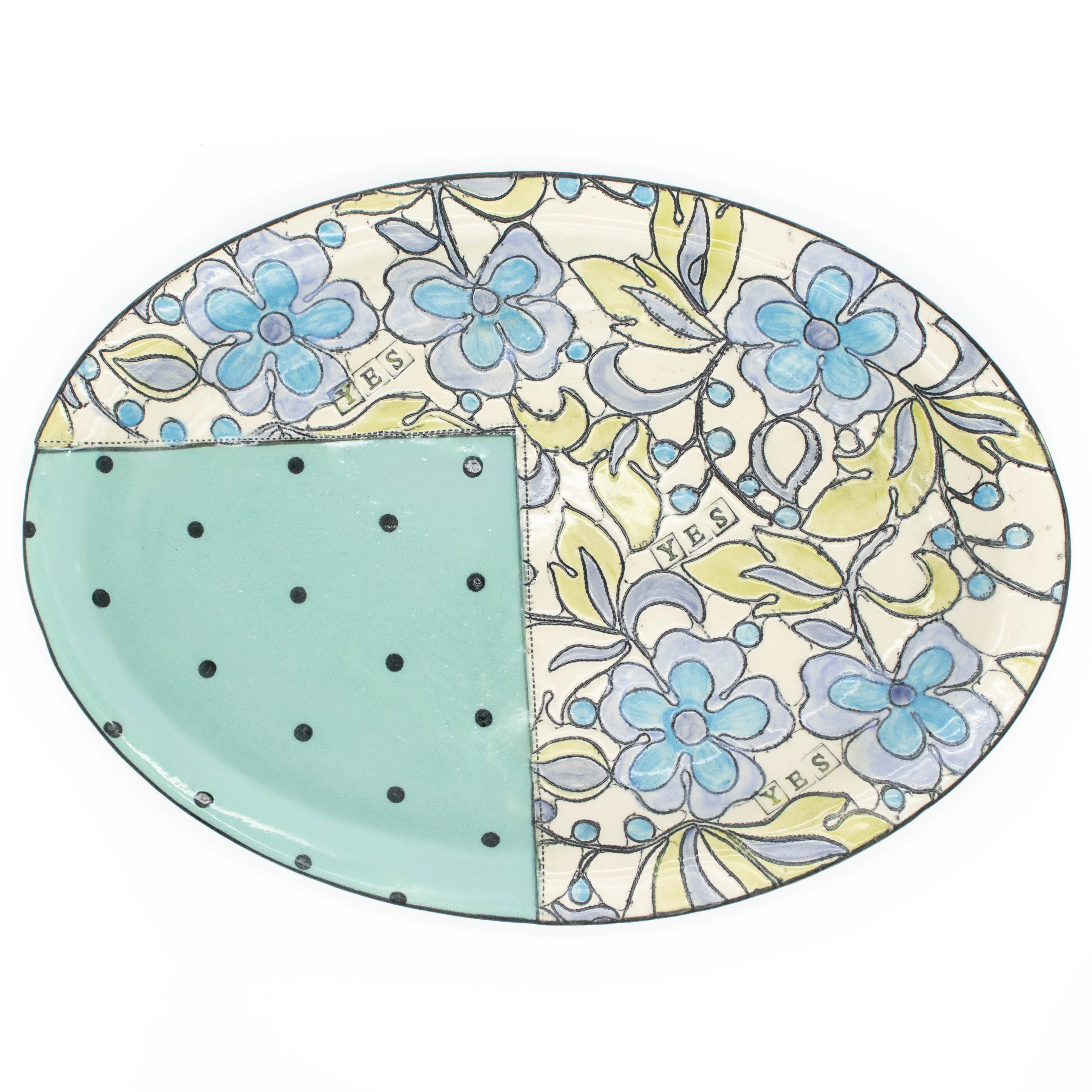 Oval Turquoise Serving Platter