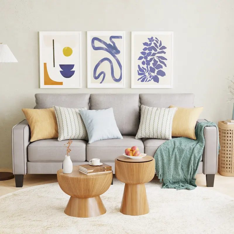 Fabric 3 Seater Sofa with Storage under the Cushion