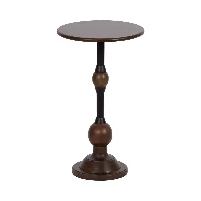 Kate and Laurel Rawlings Wood and Metal Side Table, 14x14x24, Brown