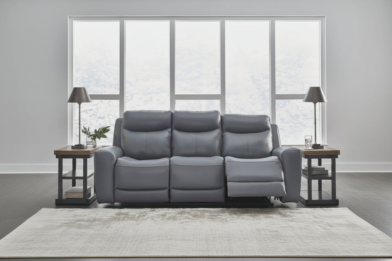 Steel Power Reclining Sofa - 89W x 42D x 43H