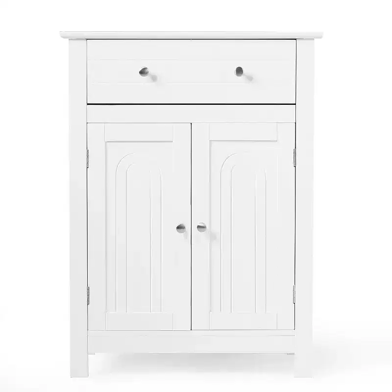 Costway Bathroom Storage Cabinet Free Standing Large Drawer W/Adjustable Shelf White