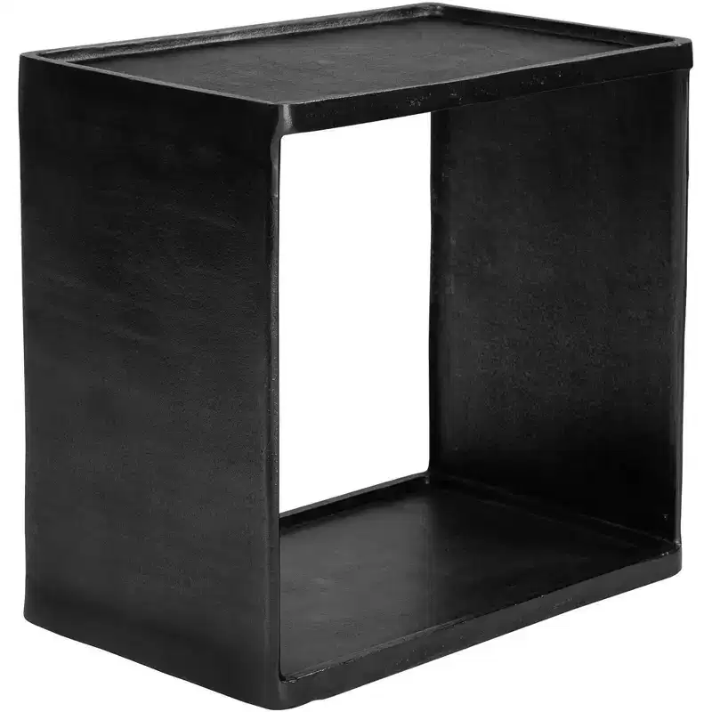 Industrial Antique Nickel Accent Side End Table 20 x 12 with Storage Black Living Room Bedroom Bedside Entryway House