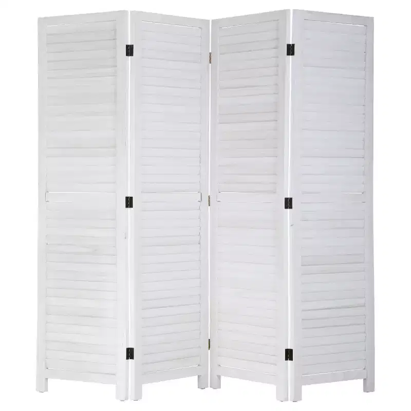 3/4/6 Panel Folding Wood Room Divider 5.75 Ft Tall Privacy Wall Divider, White
