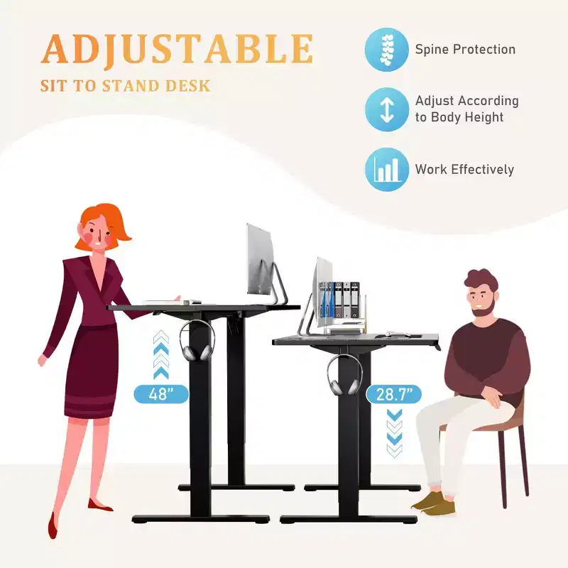 JIONJOY 48 Wide Height Adjustable Standing Desk