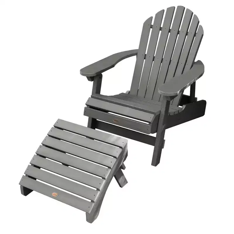 Hamilton Folding & Reclining Adirondack Chair with Folding Adirondack Ottoman - Highwood