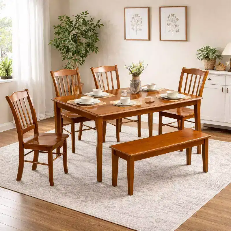 6pc Shaker Dining Set Walnut - Boraam