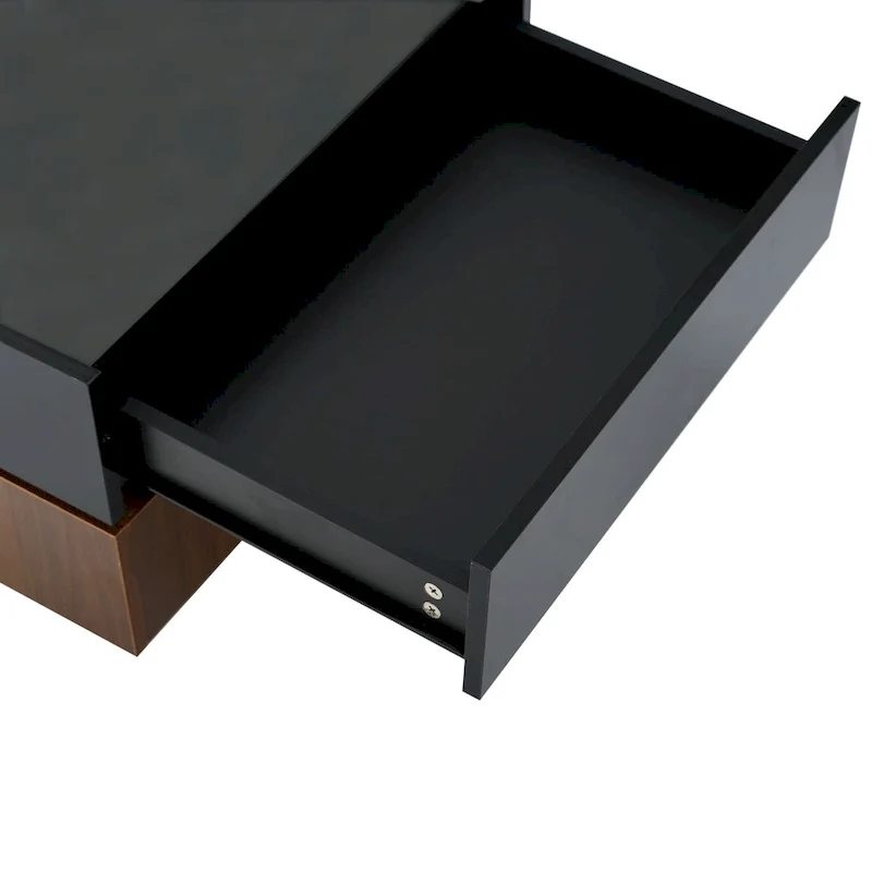 Rotating Coffee Table with 2 Drawers