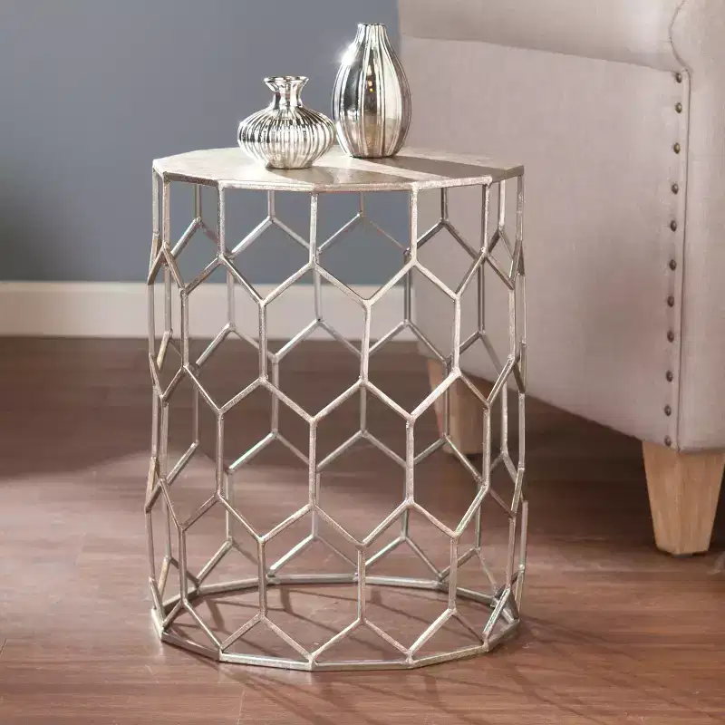 Clarissa Metal Accent Table - Silver - SEI