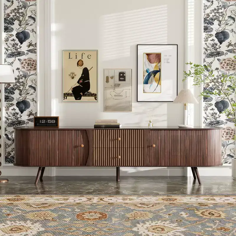 Mid-Century Modern TV Stand for TVs up to 80