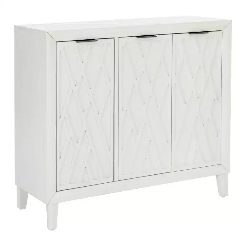 Powell Kilbuck Solid Wood 3 Doors and 2 Adjustable Shelves Accent Cabinet