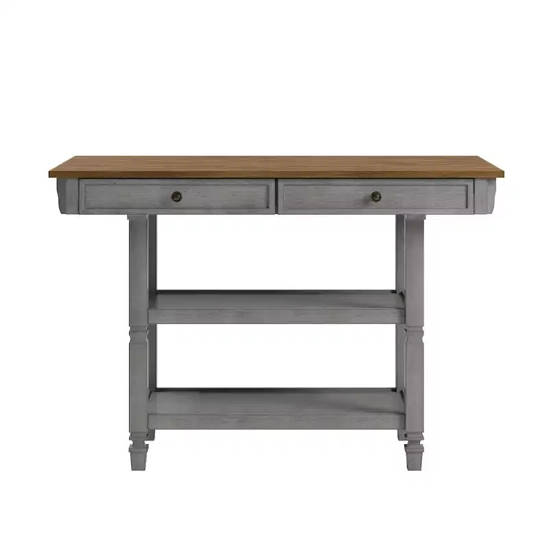 Keyla Two-Tone Kitchen Island With Oak Top - iNSPIRE Q