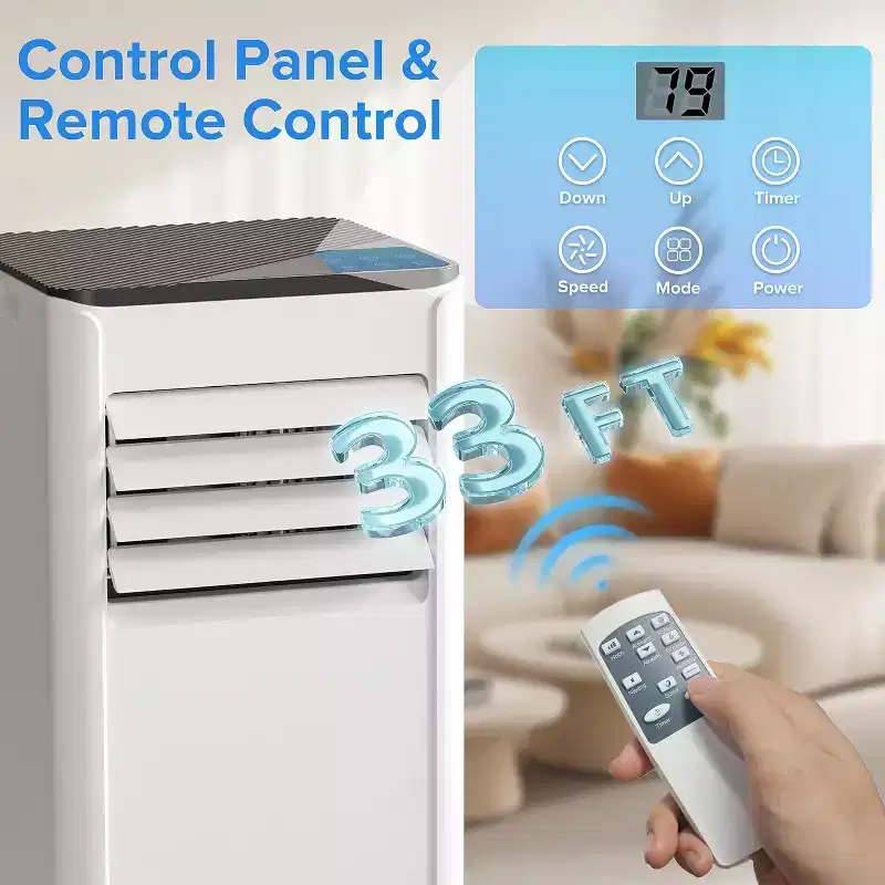 ZAFRO Portable Air Conditioners, Up to 450 Sq.Ft., 4-in-1 AC Unit with Fast Cooling/Energy Efficient/Remote/24H Timer