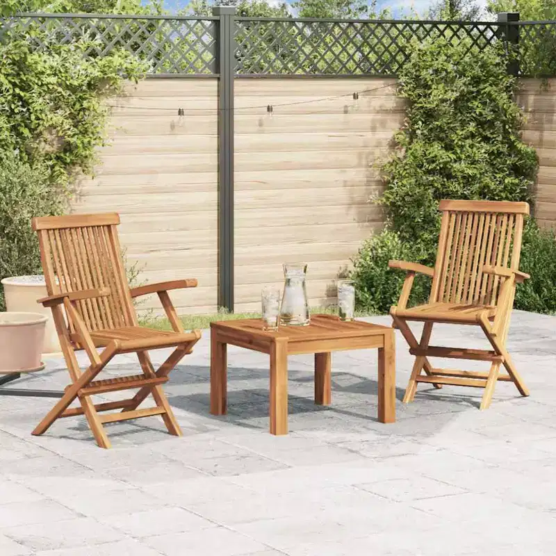 vidaXL Garden Chair Set of 6 Teak Solid teak wood Standard Foldable