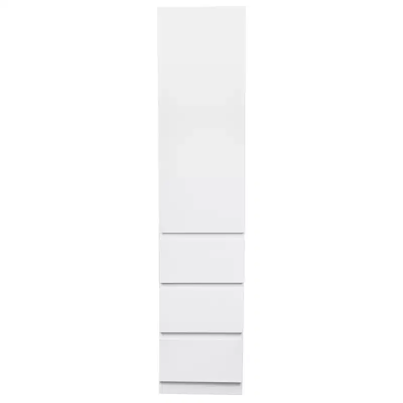 AndMakers White Wood 15.75 in. Pantry Cabinet with Drawers