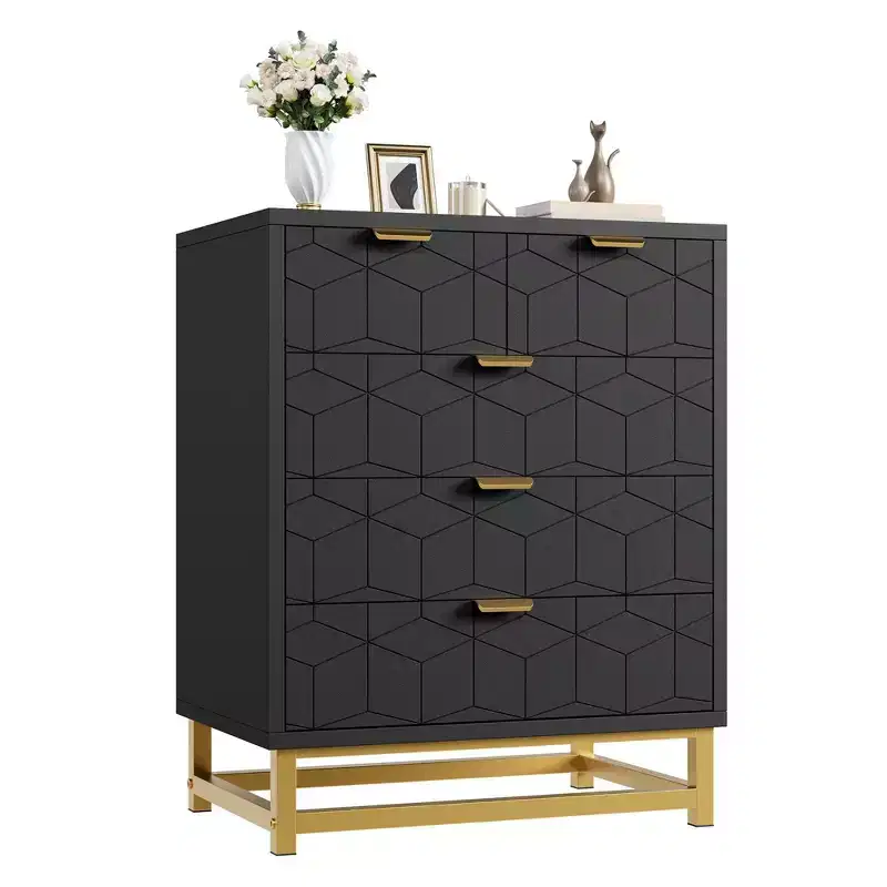 Modern 5-Drawer Dresser with Metal Legs,Wide Storage Chest Organizer for Bedroom, Living Room & Entryway