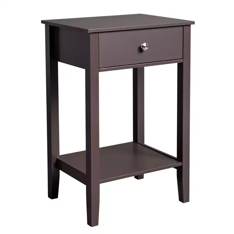 Karl Home 1-Drawer Brown MDF 18.11in. W Nightstands