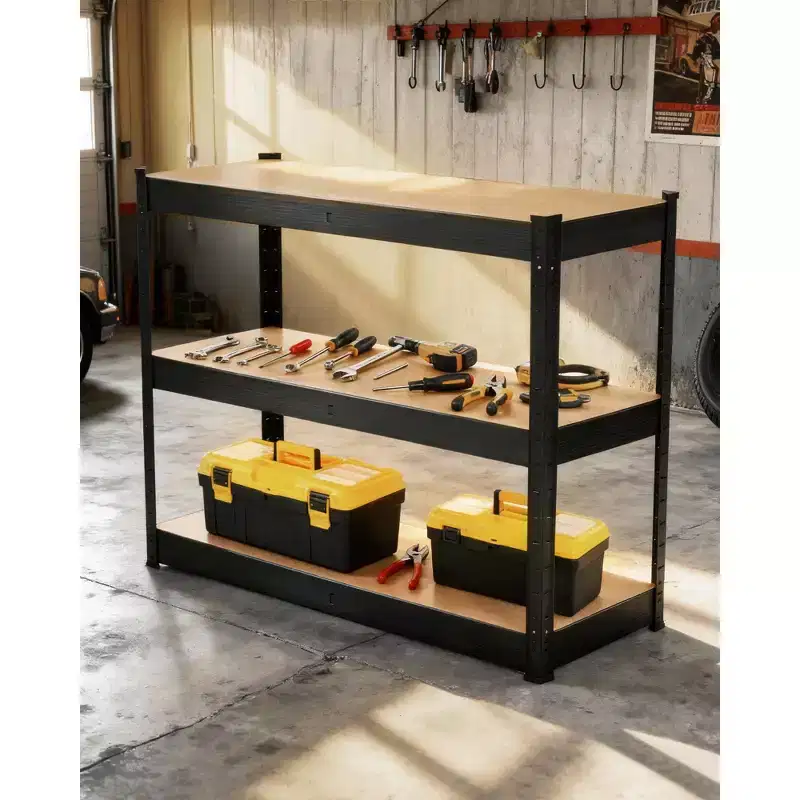 Heavy Duty Garage Shelving Units, 3-Tier Adjustable Storage Shelves, Loads 1320 LBS, Garage Storage Shelving, Metal Storage Utility Rack Shelf