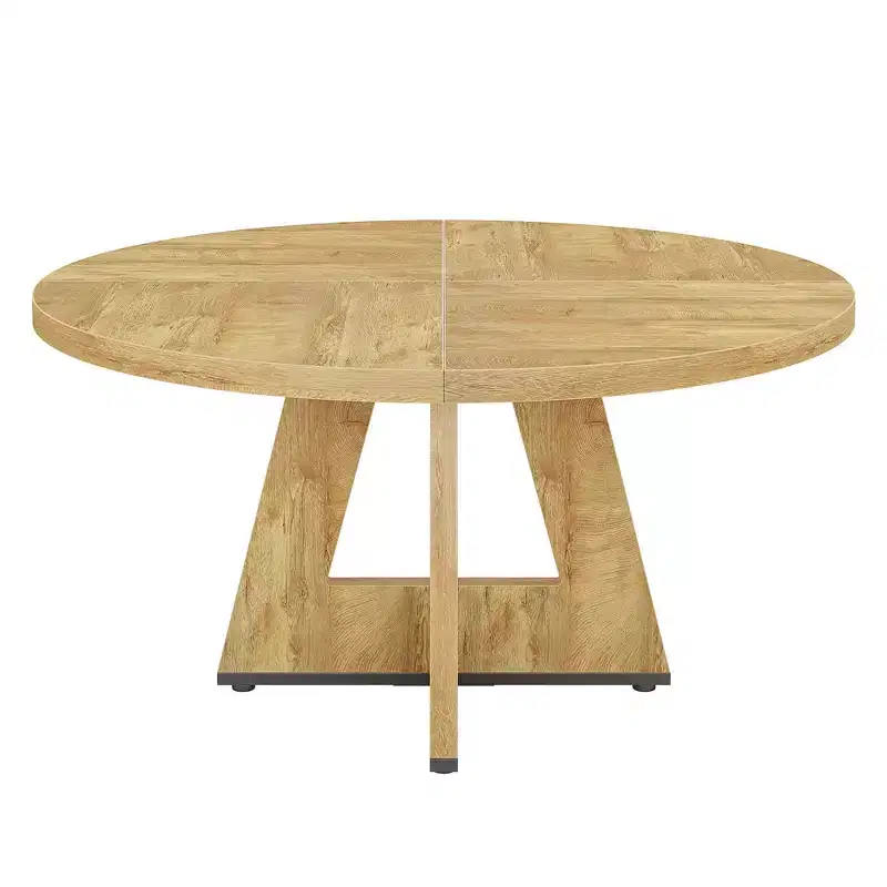 MAYEERTY Farmhouse Style Round Dining Table, 47 Retro Home Kitchen Table