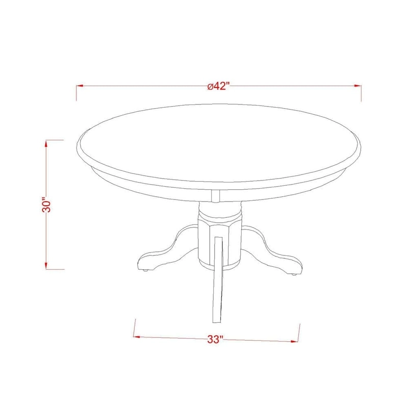 East West Furniture Kitchen Table Set- a Round Dining Table and Blue Linen Fabric Parson Chairs, Black(Pieces Options)