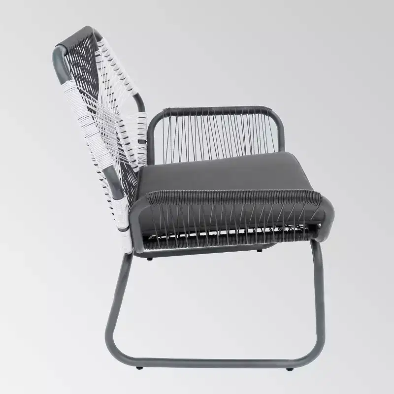 Milan 2pk Steel Club Chairs - Gray/White - Christopher Knight Home: Wicker Patio Accent Seating, Water-Resistant