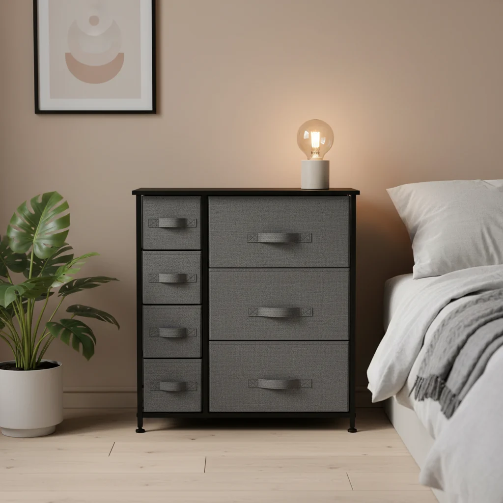 7-Drawer Dresser Storage Tower – Grey