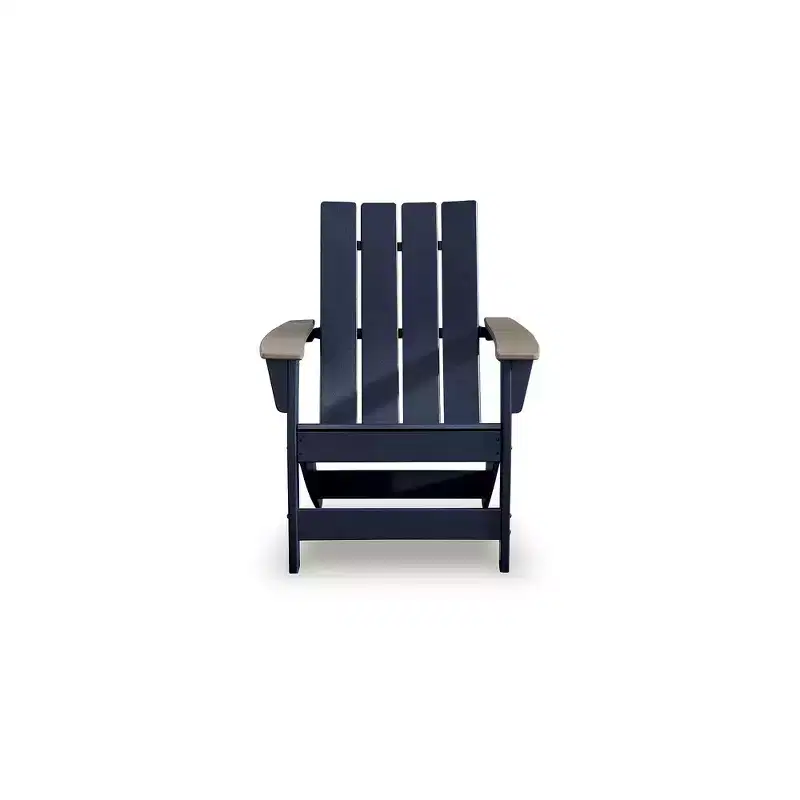 Signature Design by Ashley Mabry Shores Adirondack Chair, Outdoor Patio Chair, Navy Blue MEGA-TUFF HDPE