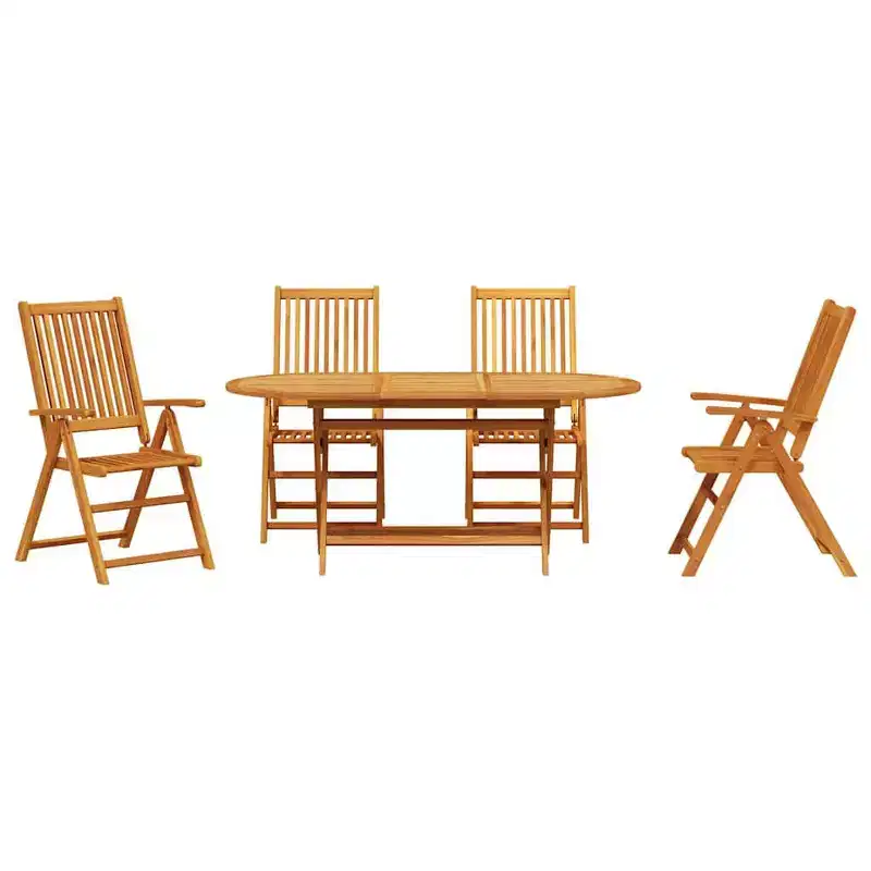 vidaXL Garden Dining Set Folding 5 pcs Solid Acacia Wood